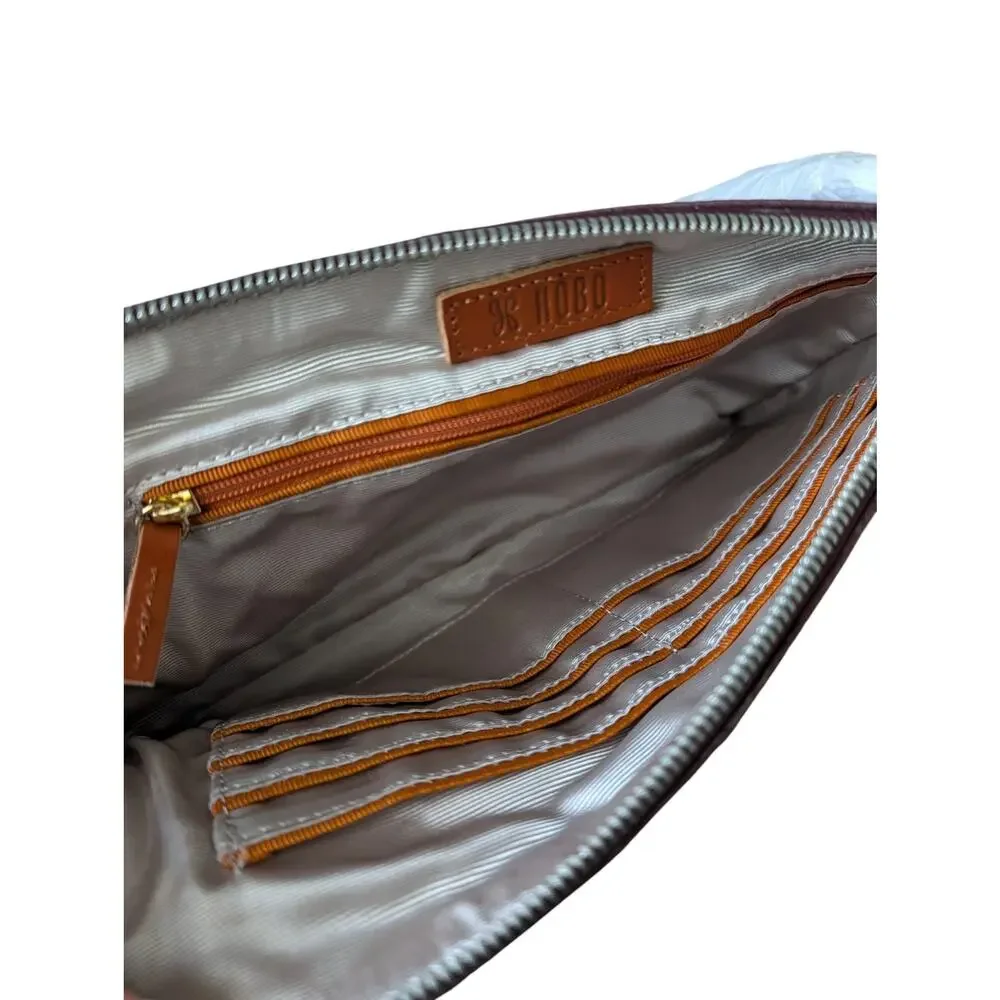 Hobo International Sable Wristlet Wallet Clutch Plum Graphite Purple New Tassel